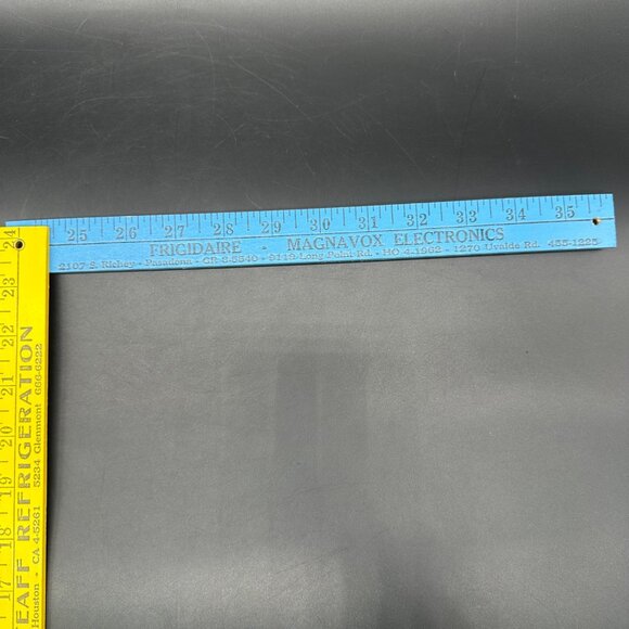 Vintage Folding Yardsticks Ruler TV Appliance Advertising Texas Red Yellow Blue - Picture 5 of 9